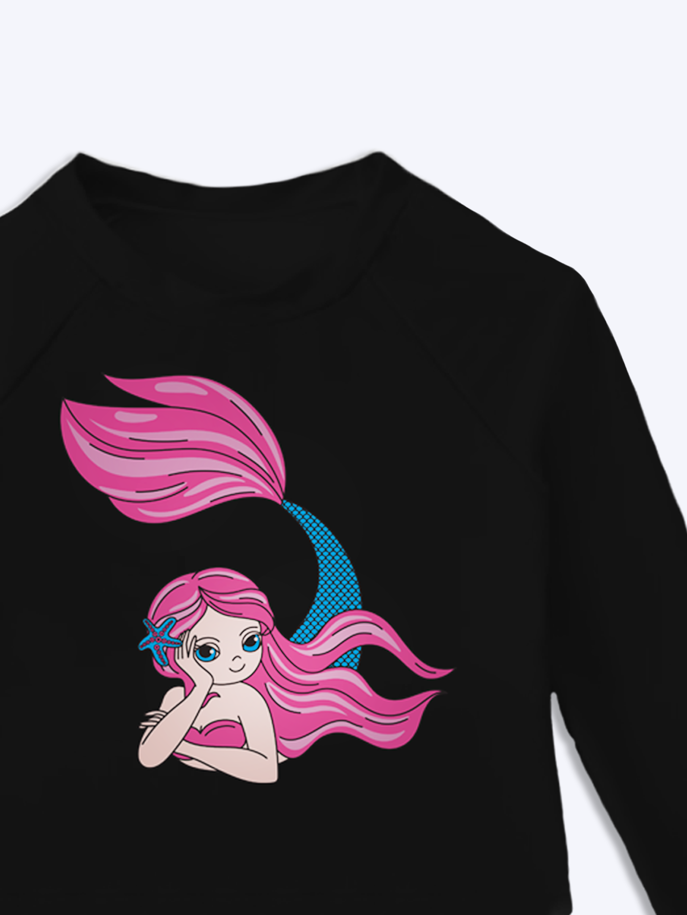 Conjunto Infantil Menina Kit Biquini e Camisa Proteção UV Cropeed Estampado Sereia Manga Longa Feminino 6 ao 14 anos Moda Praia