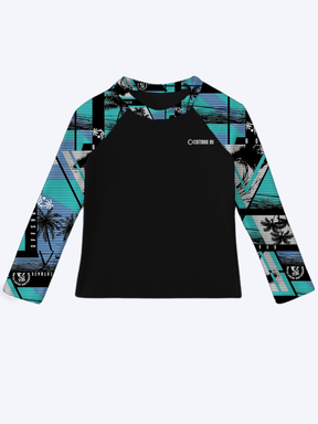 Conjunto Praia Infantil Menino Camisa Manga Longa Blusa Proteção UV e Sunga Estampada Kit Masculino Verão Premium